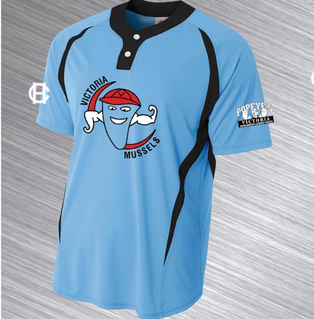 Victoria HarbourCats Popeye's muscles up for Mussels Throwback Jersey