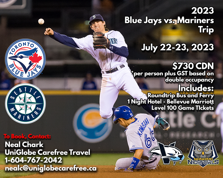 Victoria HarbourCats - 'Cats, 'Owls team with Uniglobe Travel to offer trip  to Jays at Mariners!